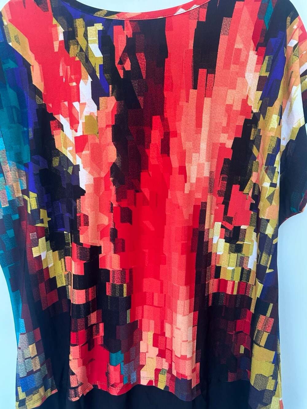 Cato Woman Multicolor Abstract Geometric Print Short Sleeve Tunic Top Size 14/16 - Picture 5 of 5
